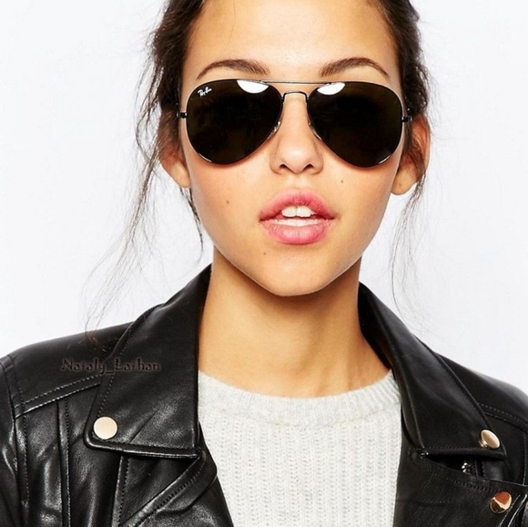 RayBan (Store Display) Aviator All Black RB3025 - Picture 9 of 11